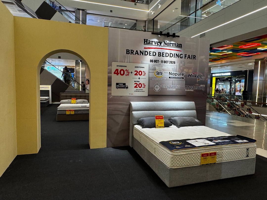 Harvey-Norman-Malaysia-Branded-Furniture-Bedding-Fair-13 Now till 11 October 2026: Harvey Norman Malaysia: Branded Furniture & Bedding Fair at Sunway Carnival Mall Penang – Up to 60% Off Bedding, 10% Off Furniture, Extra Rebates and Free Shipping