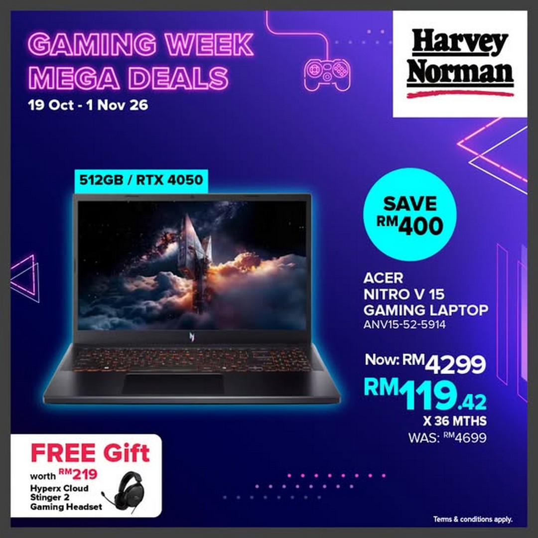 Harvey-Norman-Malaysia-Gaming-Deals-Promotion-4 19 October–1 November 2026: Harvey Norman Malaysia: Gaming Deals Promotion – Save Up to RM3,000 on Selected Gaming Gear and Upgrade Your Gaming Setup