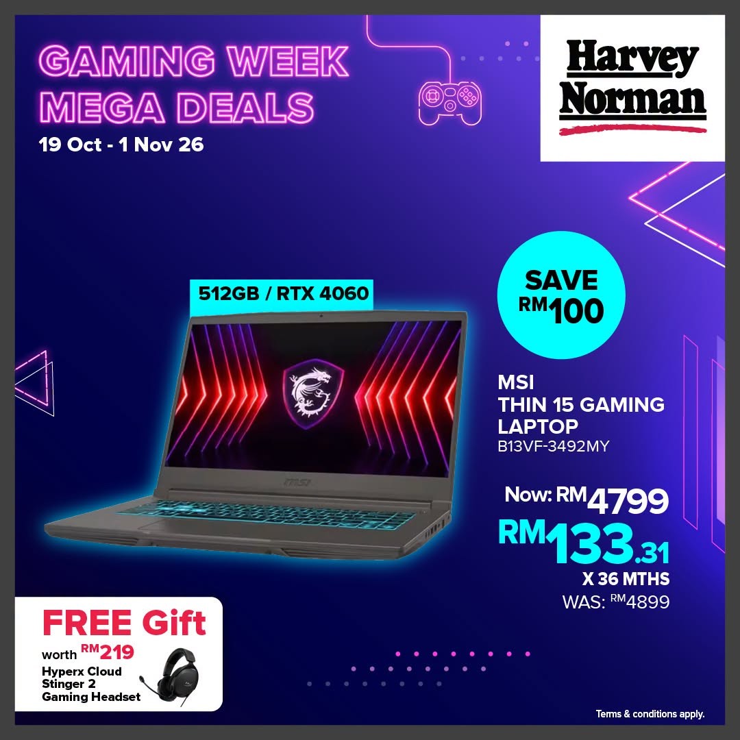 Harvey-Norman-Malaysia-Gaming-Deals-Promotion-6 19 October–1 November 2026: Harvey Norman Malaysia: Gaming Deals Promotion – Save Up to RM3,000 on Selected Gaming Gear and Upgrade Your Gaming Setup