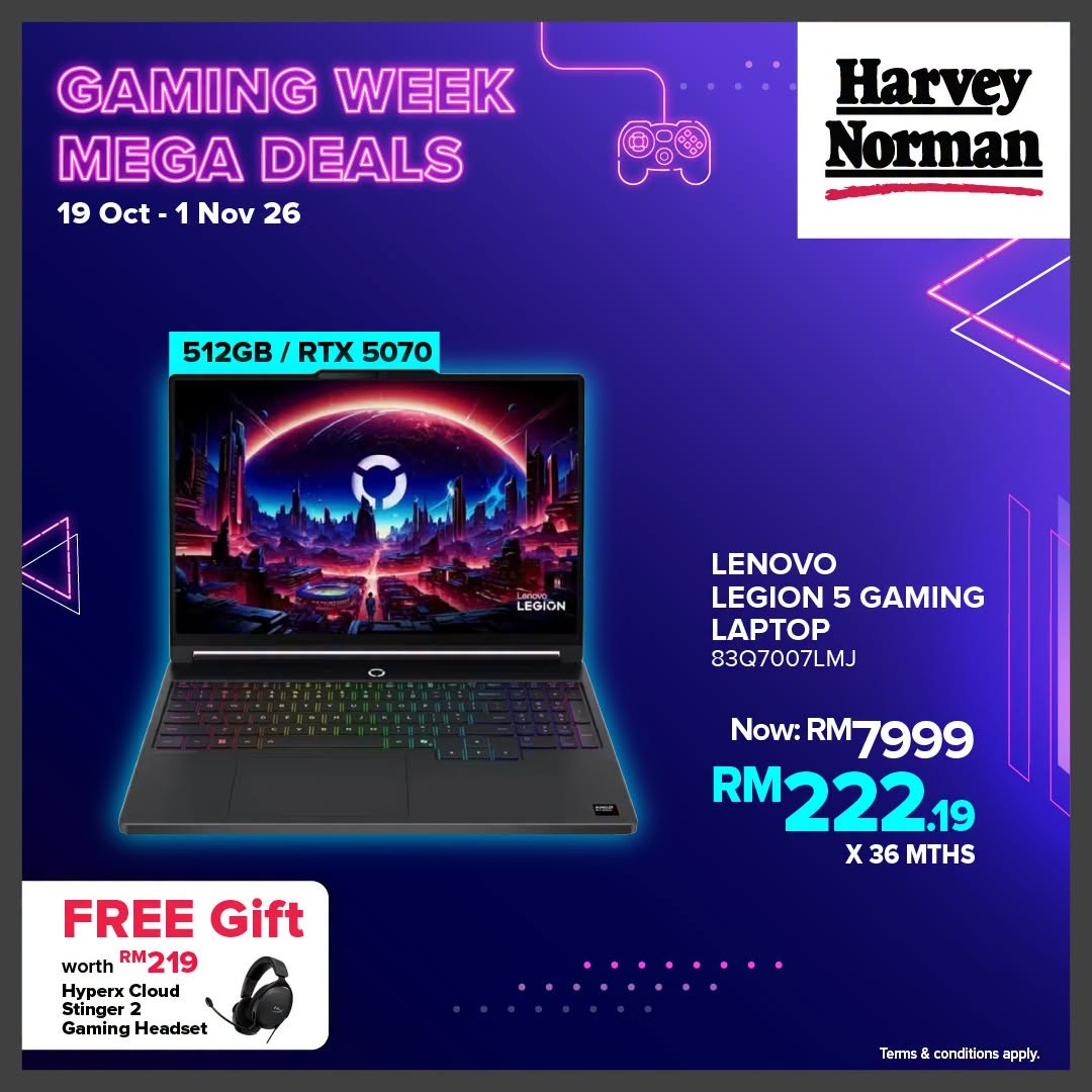 Harvey-Norman-Malaysia-Gaming-Deals-Promotion-7 19 October–1 November 2026: Harvey Norman Malaysia: Gaming Deals Promotion – Save Up to RM3,000 on Selected Gaming Gear and Upgrade Your Gaming Setup