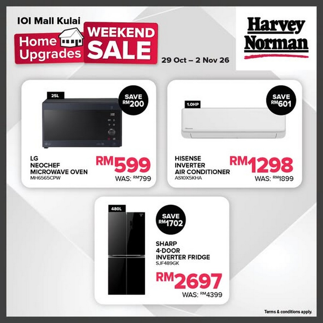 Harvey-Norman-Malaysia-Home-Upgrades-Weekend-Sale-2 29 October-2 November 2026: Harvey Norman Malaysia Home Upgrades Weekend Sale – Up to 80% OFF Electrical Appliances, IT, Furniture & Bedding at IOI Mall Kulai