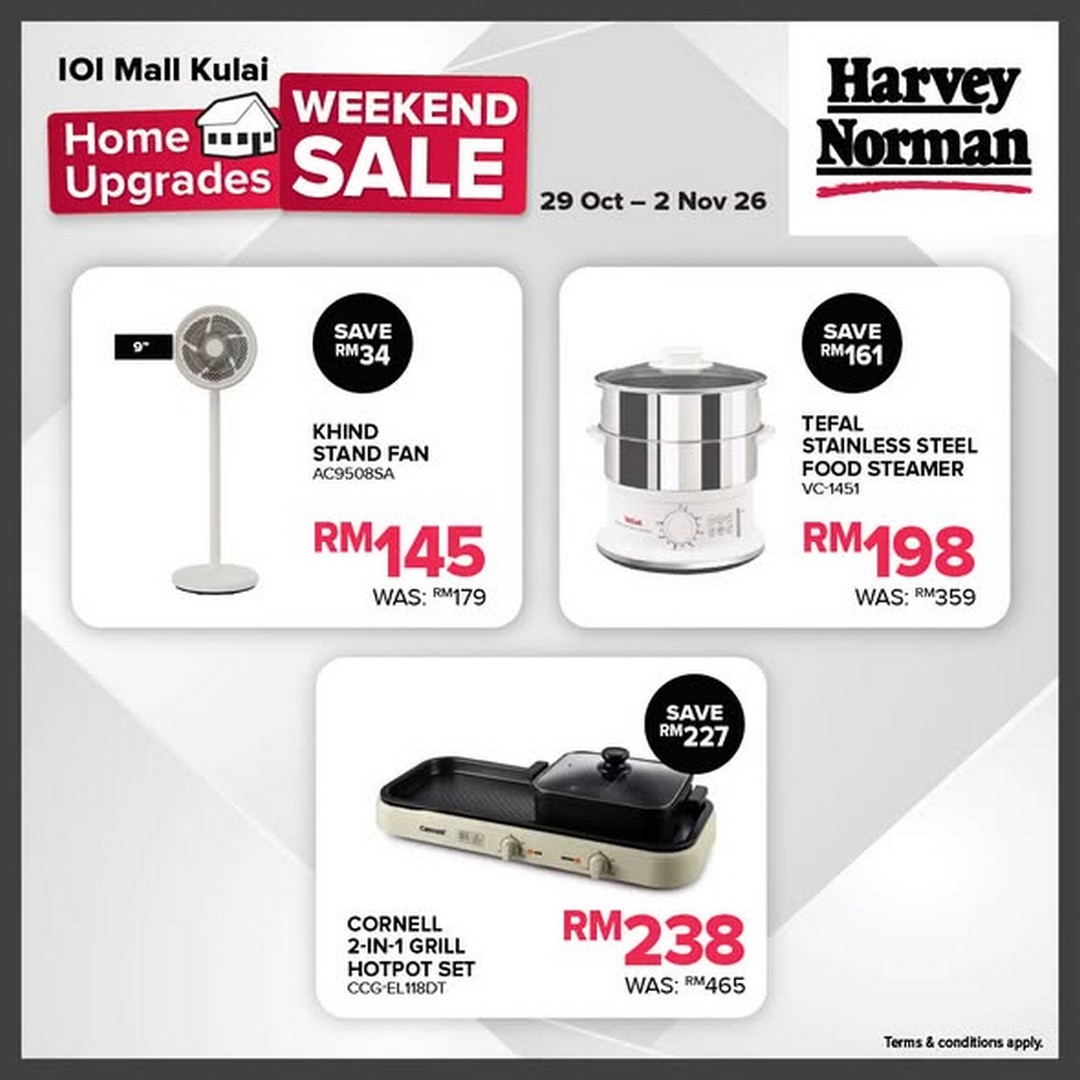 Harvey-Norman-Malaysia-Home-Upgrades-Weekend-Sale-3 29 October-2 November 2026: Harvey Norman Malaysia Home Upgrades Weekend Sale – Up to 80% OFF Electrical Appliances, IT, Furniture & Bedding at IOI Mall Kulai