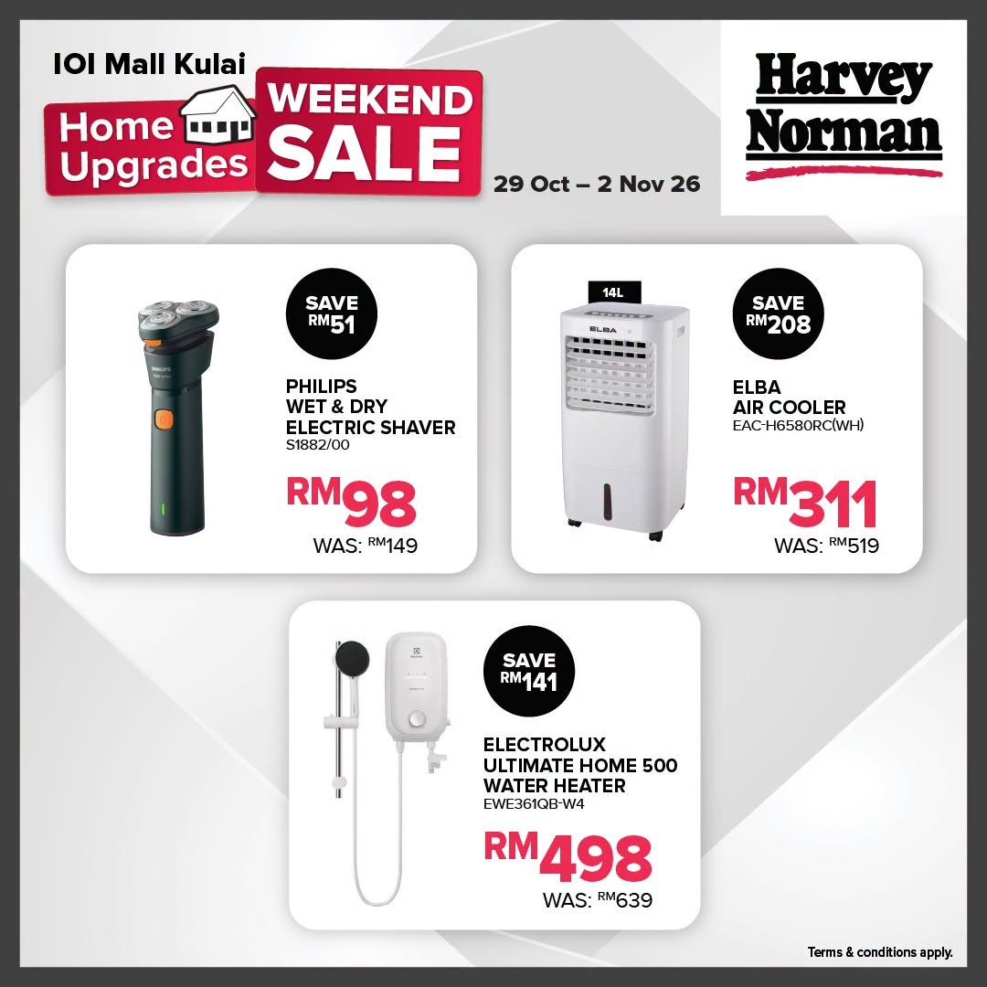 Harvey-Norman-Malaysia-Home-Upgrades-Weekend-Sale-4 29 October-2 November 2026: Harvey Norman Malaysia Home Upgrades Weekend Sale – Up to 80% OFF Electrical Appliances, IT, Furniture & Bedding at IOI Mall Kulai