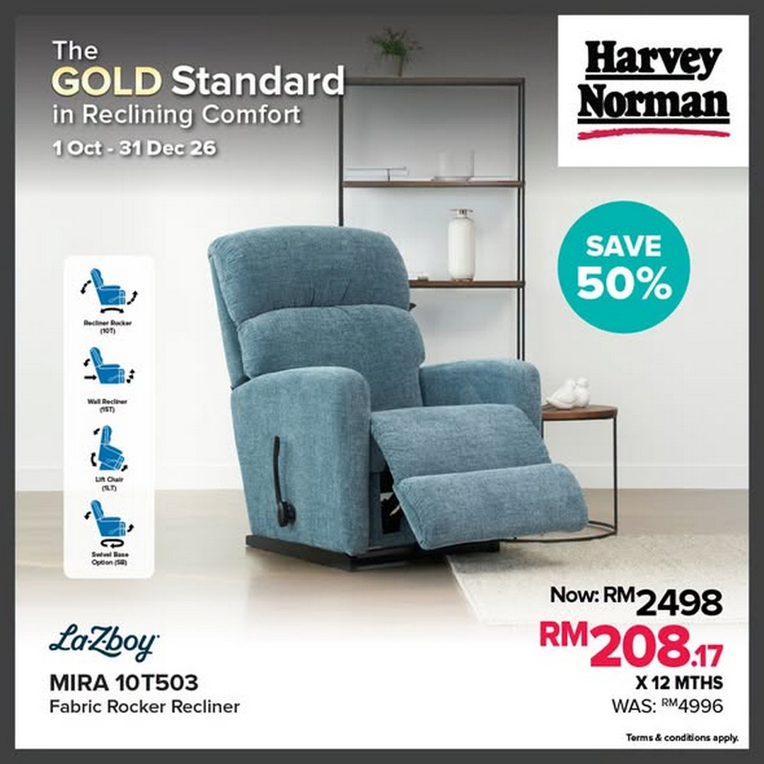 Harvey-Norman-Malaysia-La-Z-Boy-Recliner-Gold-Giveaway-Promotion-2 1 October-31 December 2026: Harvey Norman Malaysia: La-Z-Boy Recliner Gold Giveaway Promotion with Every Purchase