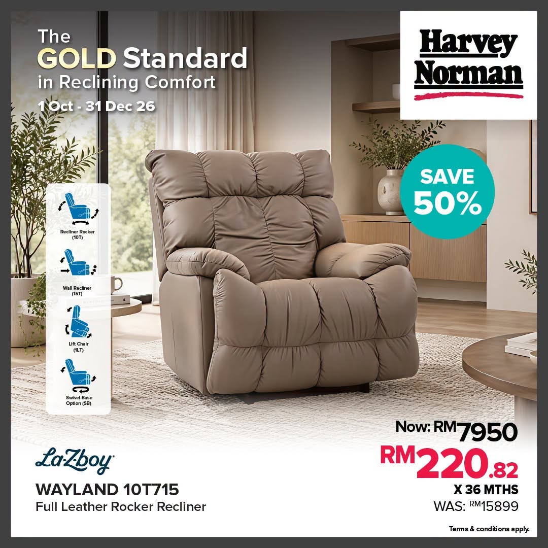 Harvey-Norman-Malaysia-La-Z-Boy-Recliner-Gold-Giveaway-Promotion-7 1 October-31 December 2026: Harvey Norman Malaysia: La-Z-Boy Recliner Gold Giveaway Promotion with Every Purchase