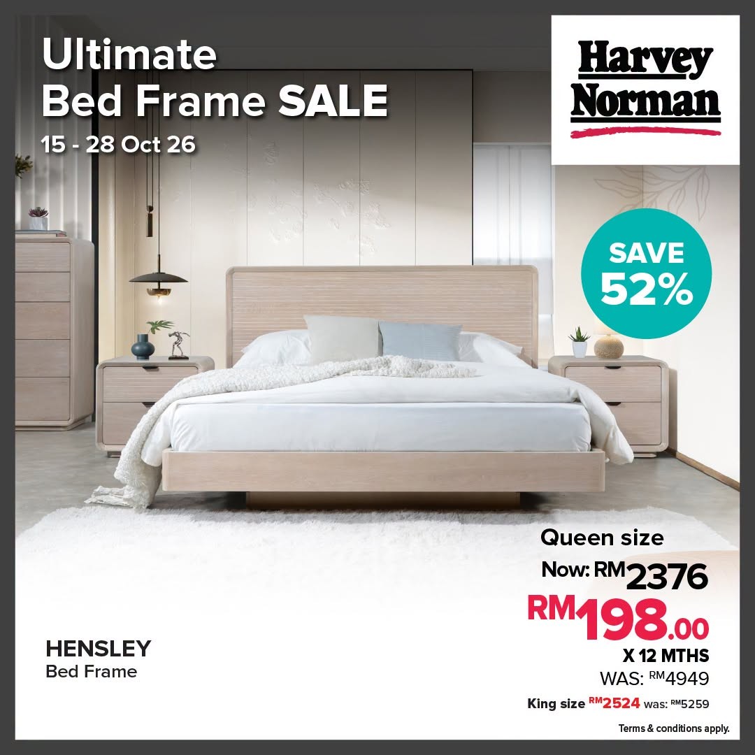 Harvey-Norman-Malaysia-Over-50-Off-Bed-Frames-Promotion-4 15-28 October 2026: Harvey Norman Malaysia: Over 50% Off Bed Frames Promotion – Give Your Bedroom a Stylish Makeover for Less
