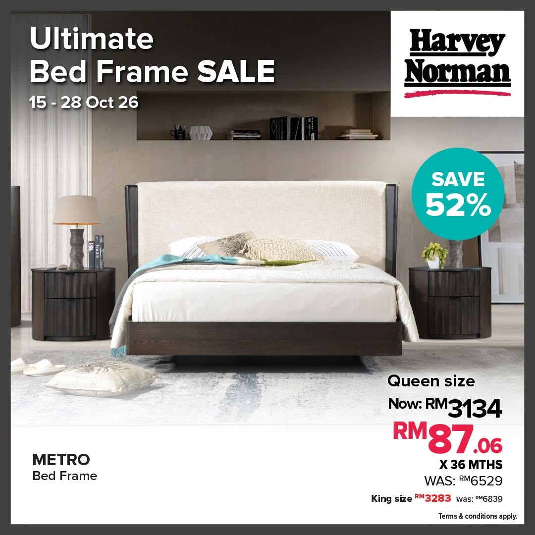 Harvey-Norman-Malaysia-Over-50-Off-Bed-Frames-Promotion-6 15-28 October 2026: Harvey Norman Malaysia: Over 50% Off Bed Frames Promotion – Give Your Bedroom a Stylish Makeover for Less