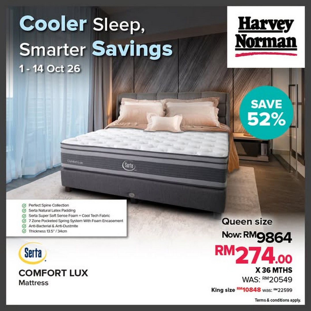 Harvey-Norman-Malaysia-Over-50-Off-Cooling-Fabric-Mattresses-Sale-2 1-14 October 2026: Harvey Norman Malaysia: Over 50% Off Cooling Fabric Mattresses Sale at Stores and Online