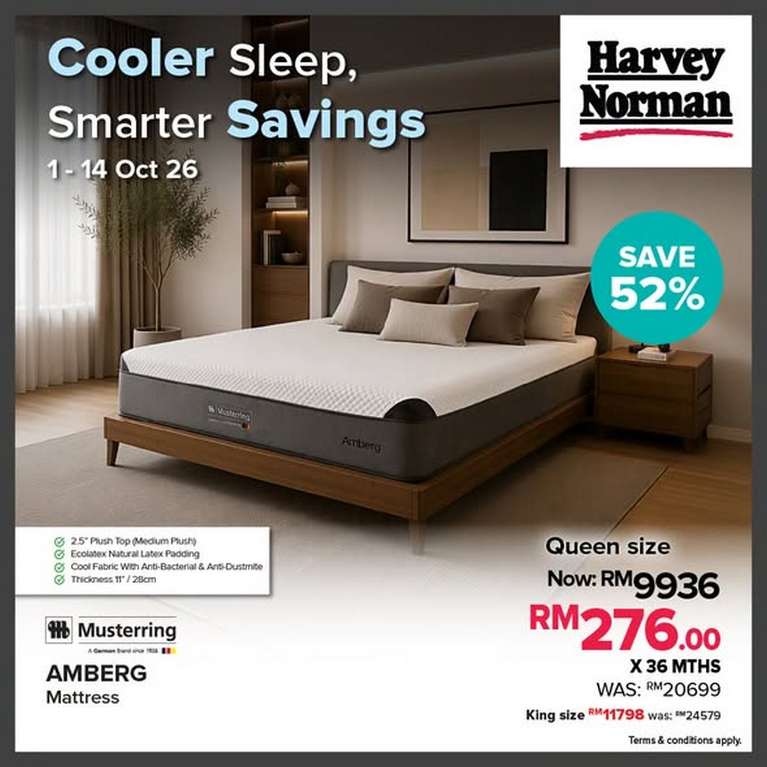 Harvey-Norman-Malaysia-Over-50-Off-Cooling-Fabric-Mattresses-Sale-3 1-14 October 2026: Harvey Norman Malaysia: Over 50% Off Cooling Fabric Mattresses Sale at Stores and Online