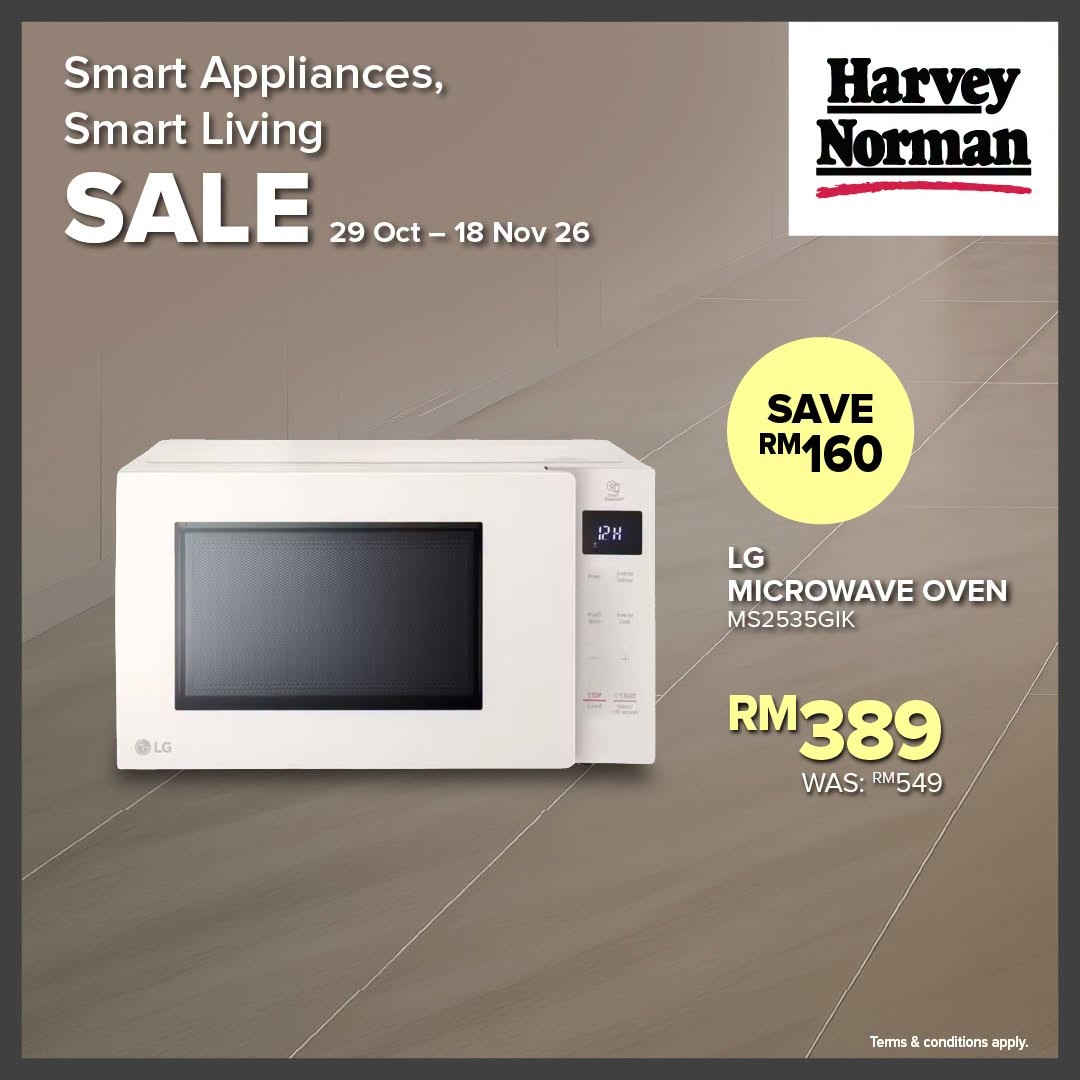 Harvey-Norman-Malaysia-Smart-Appliances-Promotion-6 29 October-18 November 2026: Harvey Norman Malaysia Smart Appliances Promotion – Up to 33% Off, RM400 Instant Cashback & RM100 Touch ’n Go eWallet Credits