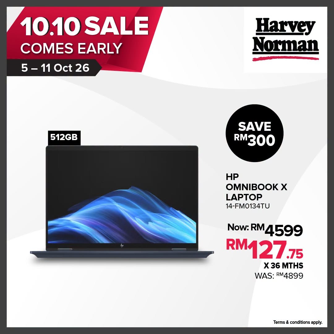 Harvey-Norman-Malaysia-Up-to-70-Off-5 5-11 October 2026: Harvey Norman Malaysia: Up to 70% Off + Extra 10% Off Selected Products 10.10 Early Shopping Promotion