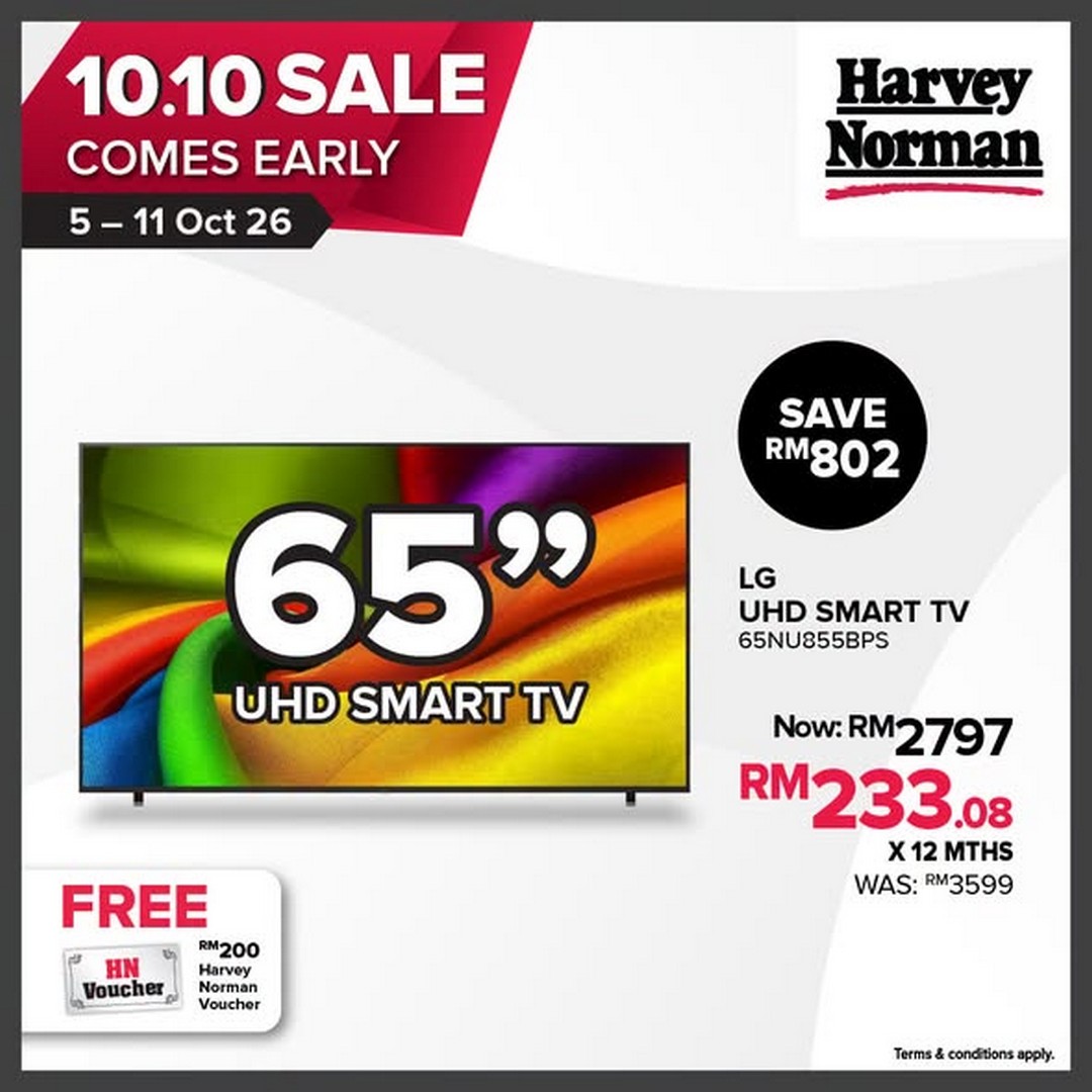 Harvey-Norman-Malaysia-Up-to-70-Off-Extra-10-Off-2 5-11 October 2026: Harvey Norman Malaysia: Up to 70% Off + Extra 10% Off Selected Products 10.10 Shopping Promotion