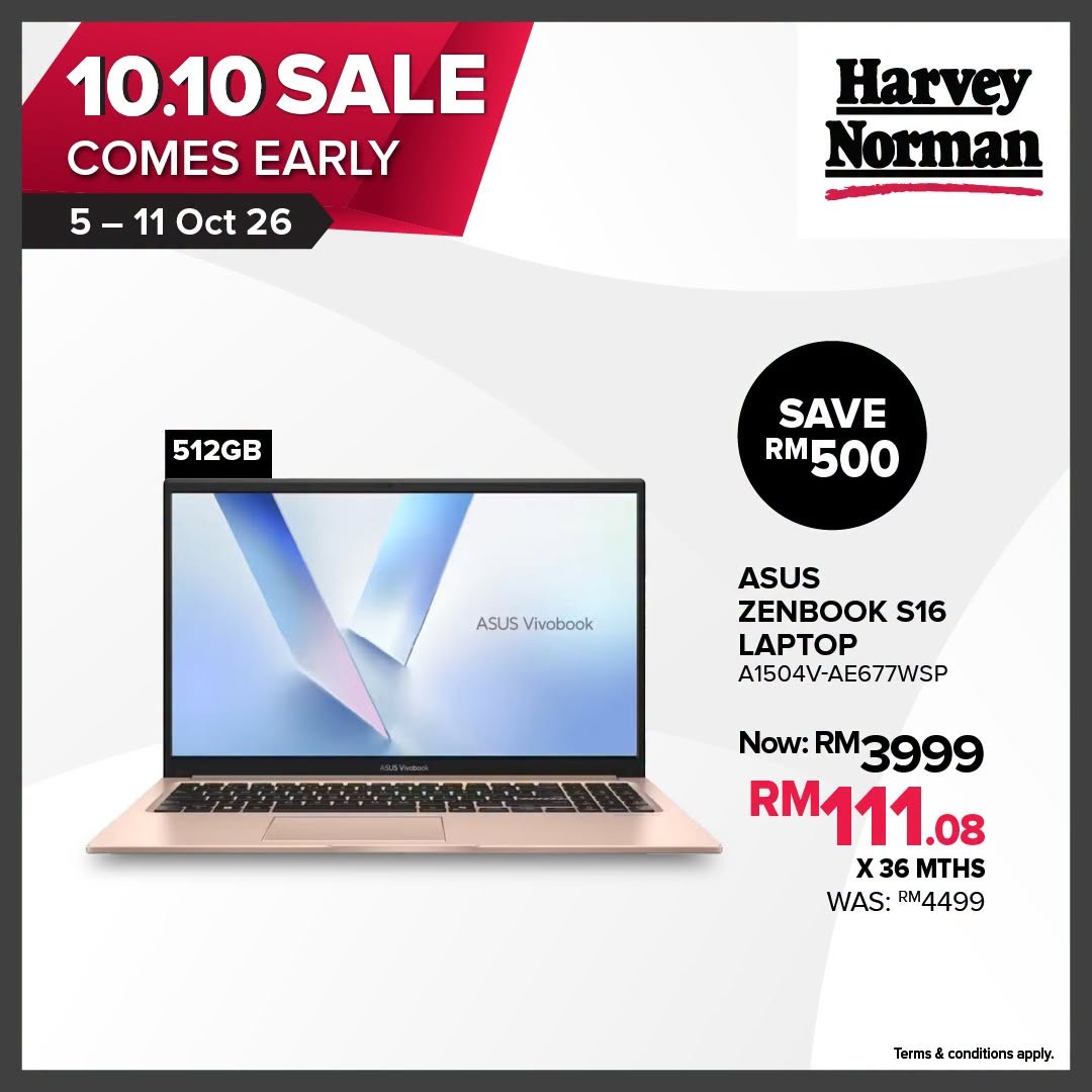 Harvey-Norman-Malaysia-Up-to-70-Off-Extra-10-Off-6 5-11 October 2026: Harvey Norman Malaysia: Up to 70% Off + Extra 10% Off Selected Products 10.10 Shopping Promotion