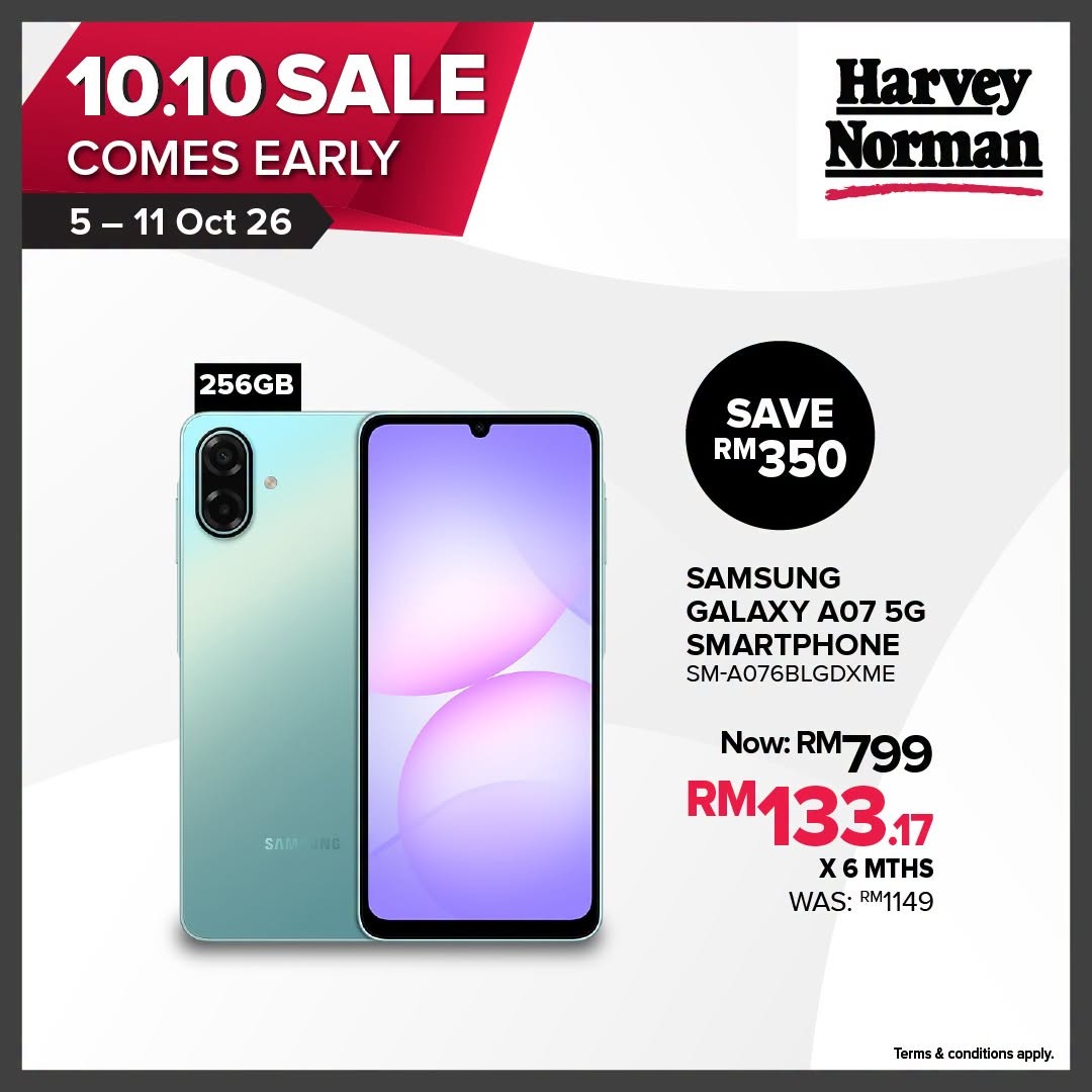 Harvey-Norman-Malaysia-Up-to-70-Off-Extra-10-Off-7 5-11 October 2026: Harvey Norman Malaysia: Up to 70% Off + Extra 10% Off Selected Products 10.10 Shopping Promotion