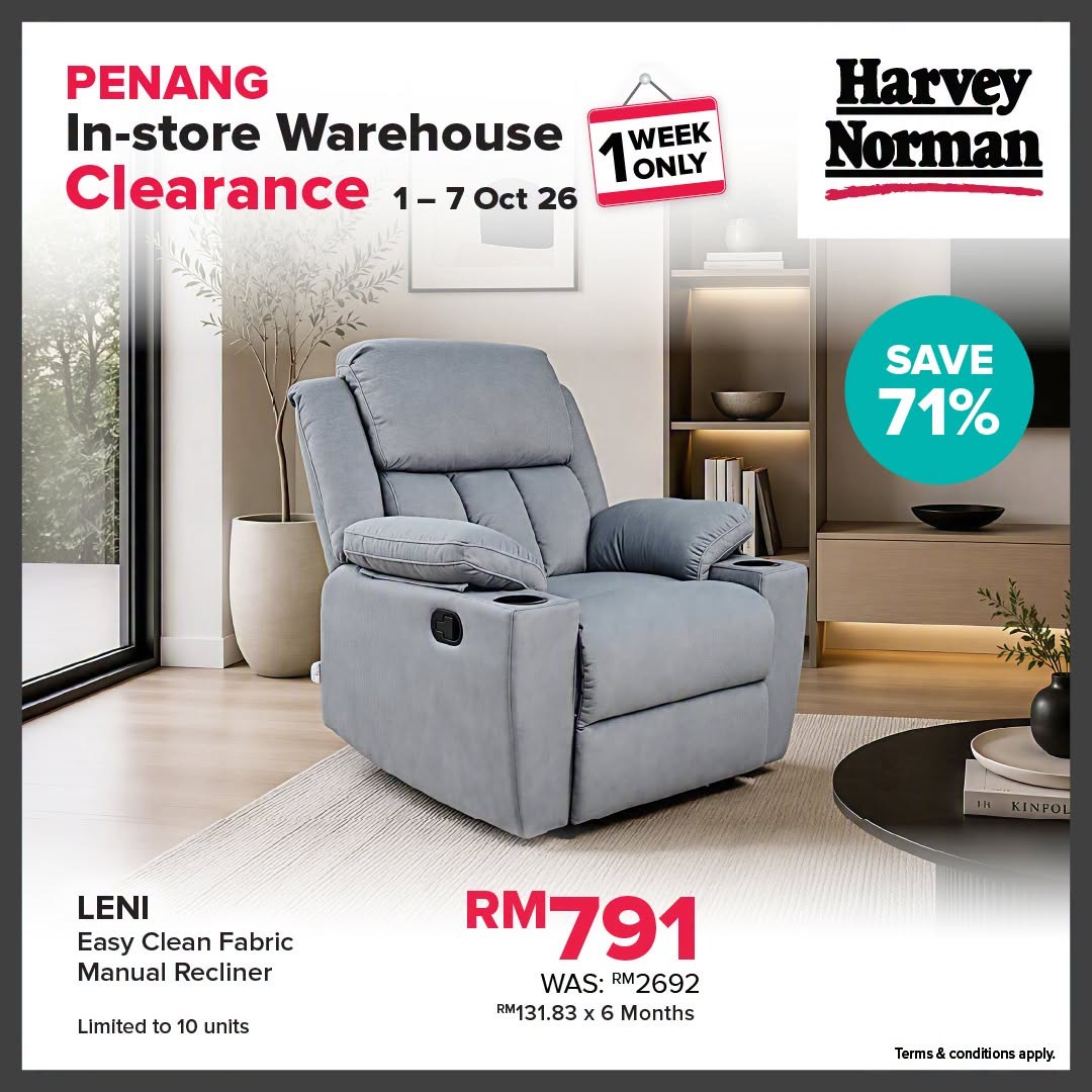 Harvey-Norman-Malaysia-Up-to-75-Off-Penang-In-Store-Warehouse-Clearance-10 1-7 October 2026: Harvey Norman Malaysia: Up to 75% Off Penang In-Store Warehouse Clearance Sale at All Penang Stores