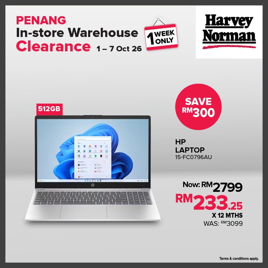 Harvey-Norman-Malaysia-Up-to-75-Off-Penang-In-Store-Warehouse-Clearance-7 1-7 October 2026: Harvey Norman Malaysia: Up to 75% Off Penang In-Store Warehouse Clearance Sale at All Penang Stores