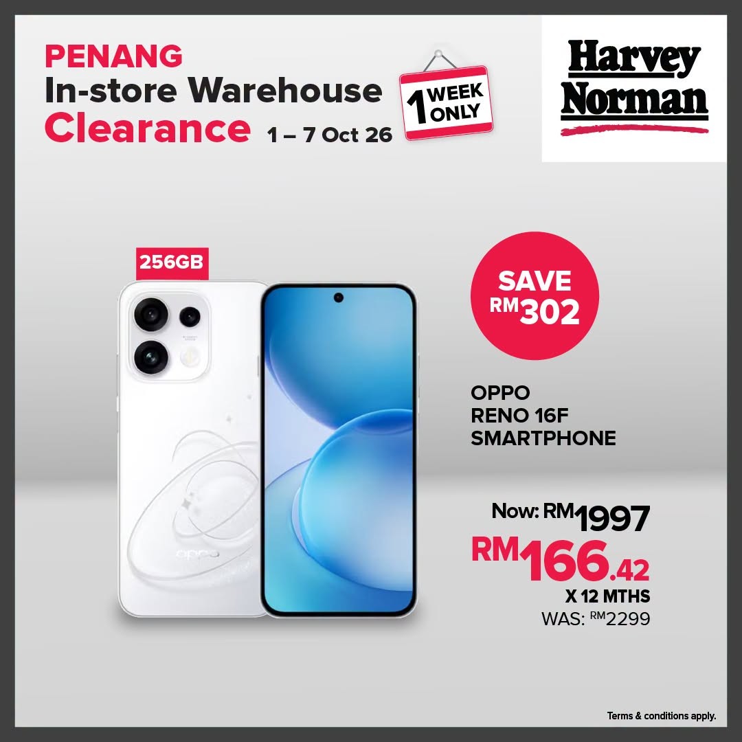 Harvey-Norman-Malaysia-Up-to-75-Off-Penang-In-Store-Warehouse-Clearance-9 1-7 October 2026: Harvey Norman Malaysia: Up to 75% Off Penang In-Store Warehouse Clearance Sale at All Penang Stores