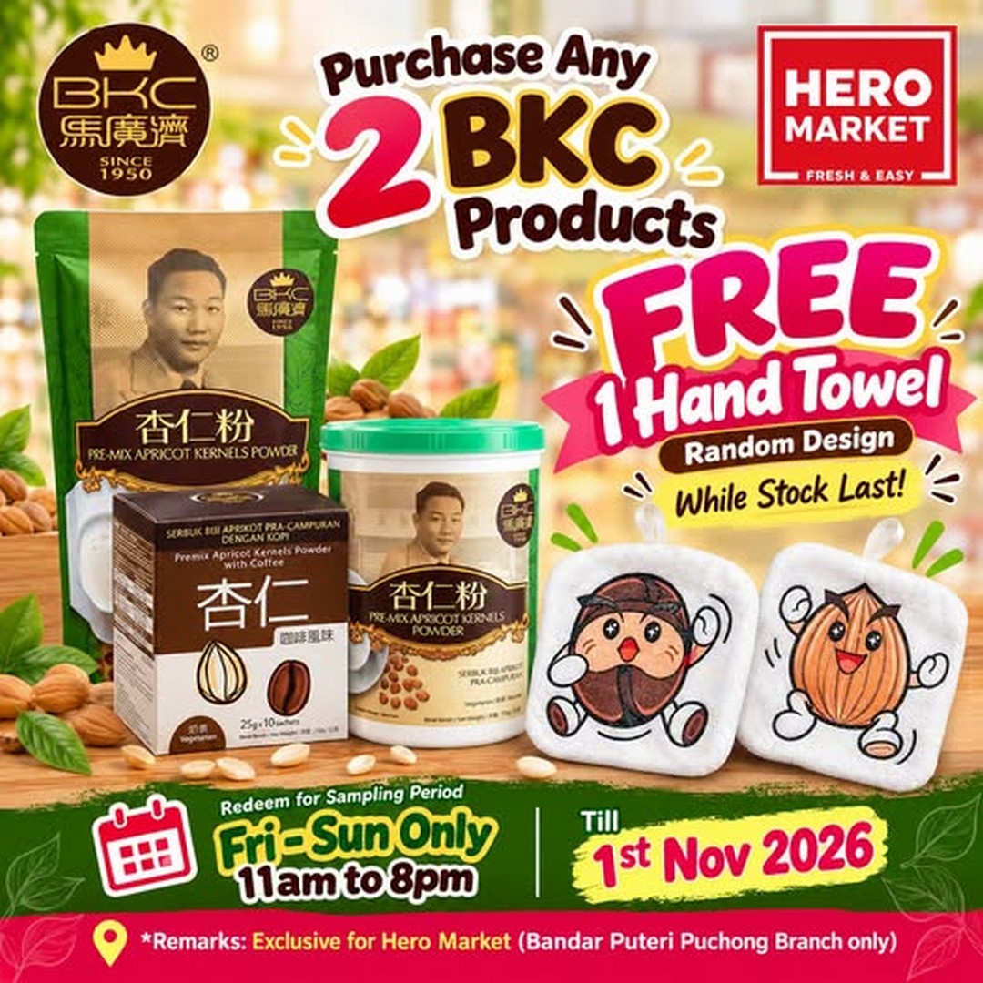 HeroMarket-BKC-Buy-2-Products-and-Get-a-FREE-Hand-Towel-Promotion Now till 1 November 2026: HeroMarket: BKC Buy 2 Products and Get a FREE Hand Towel Promotion at Bandar Puteri Puchong
