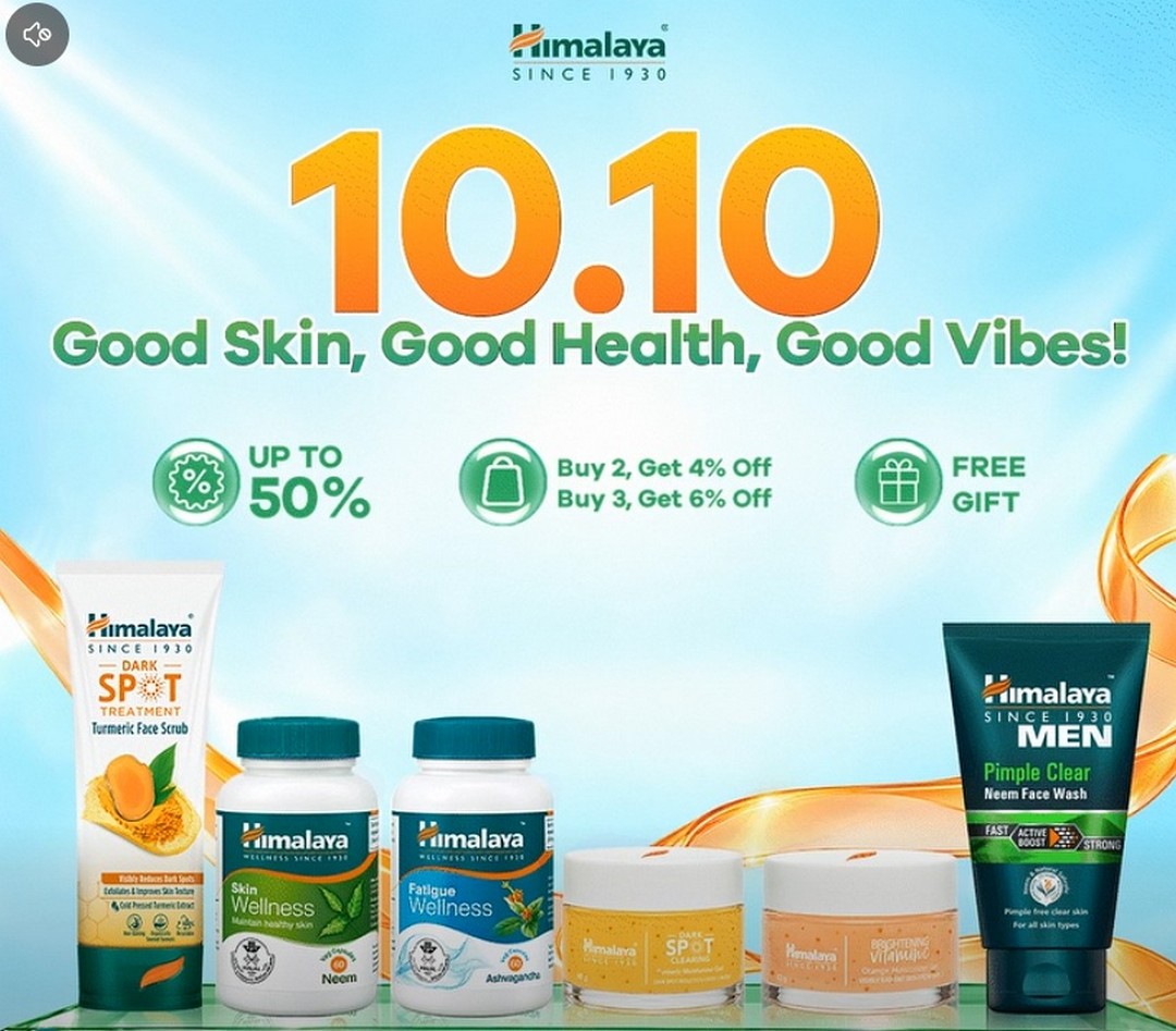 Himalaya-Wellness-Malaysia-10.10-Sale 2 October 2026 onwards: Himalaya Wellness Malaysia: 10.10 Sale Promotion with Up to 50% Off, Free Gifts and a Chance to Win a Khind 3.5L Air Fryer Worth RM299