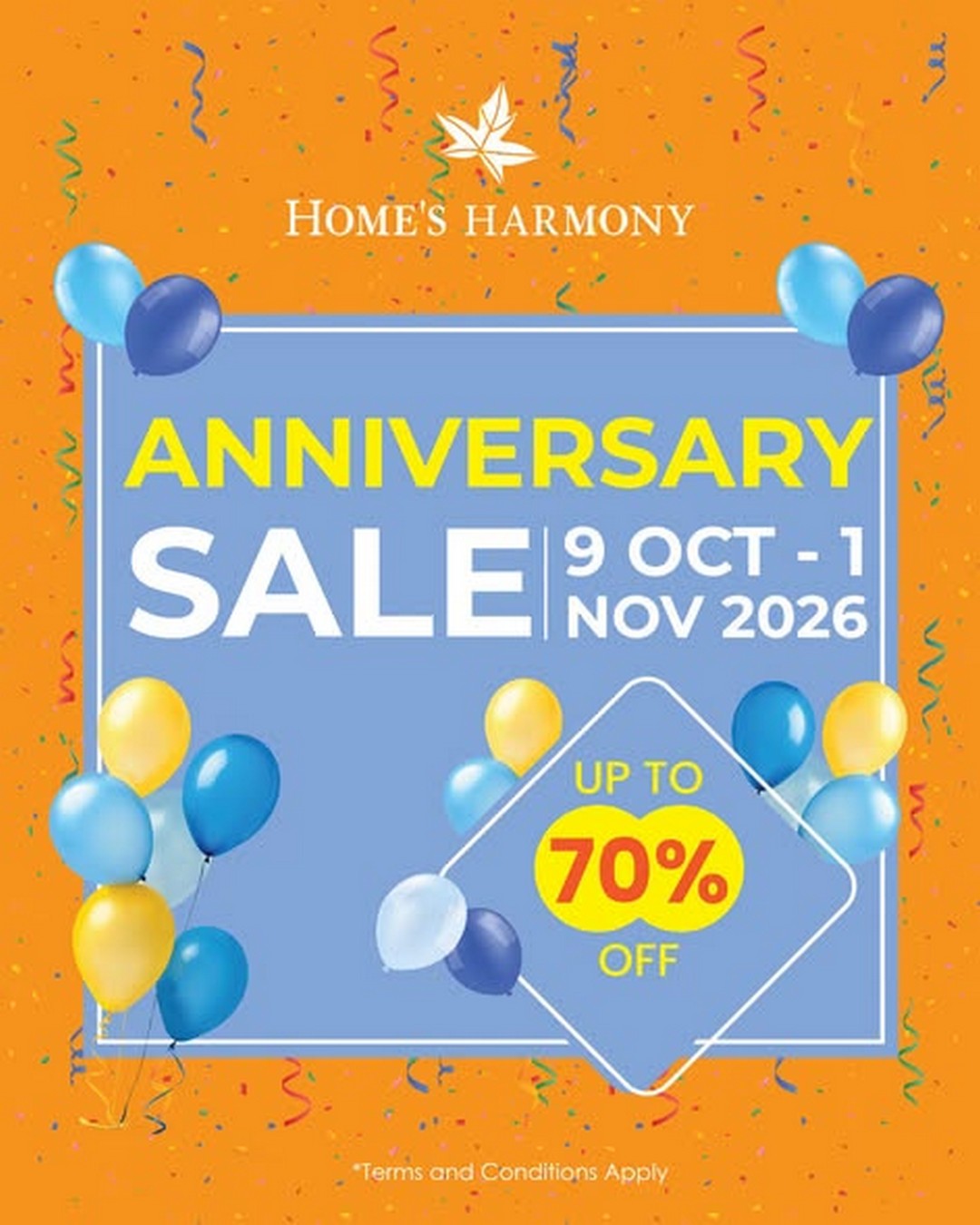 Homes-Harmony-Anniversary-Sale-–-Enjoy-Up-to-70-OFF-2 30 October–1 November 2026: Home’s Harmony Anniversary Sale – Enjoy Up to 70% OFF Bedding, Curtains, Sofas, Recliners & Home Essentials During the Final 3 Days!