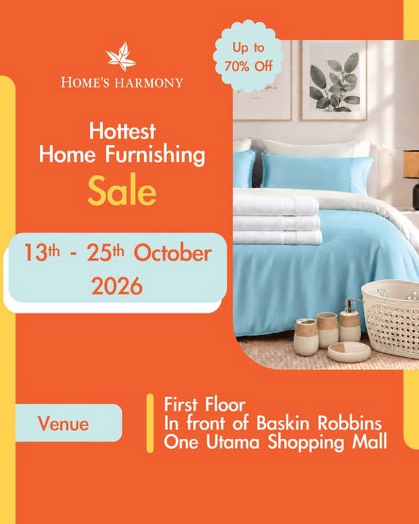 Homes-Harmony-Home-Furnishing-Sale-with-Up-to-70-OFF 13-25 October 2026: Home’s Harmony: Home Furnishing Sale with Up to 70% OFF at One Utama Shopping Mall, Malaysia