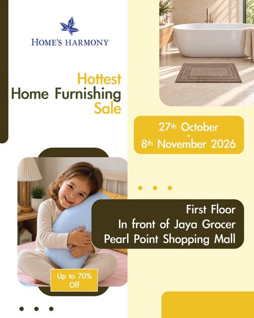 Homes-Harmony-Malaysia-Hottest-Home-Furnishing-Sale 27 October–8 November 2026: Home’s Harmony Malaysia Hottest Home Furnishing Sale at Pearl Point Shopping Mall – Enjoy Up to 70% Off