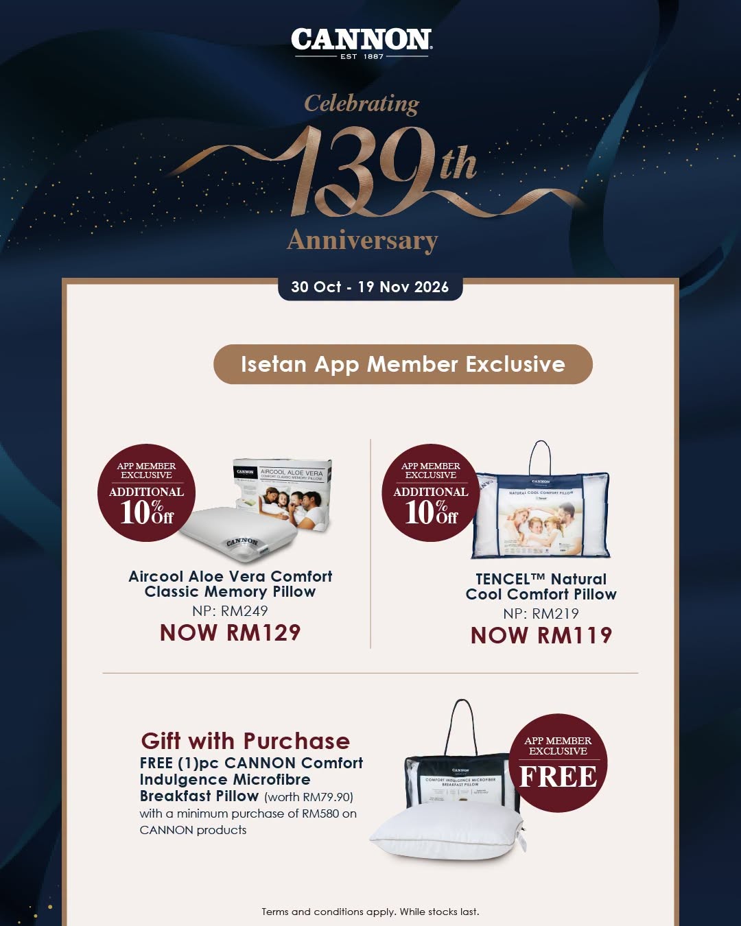 Isetan-Kuala-Lumpur-CANNON-139th-Anniversary-Promotion-7 30 October-19 November 2026: Isetan Kuala Lumpur CANNON 139th Anniversary Promotion, Enjoy Up to 70% Off Sleep Essentials at Isetan KLCC