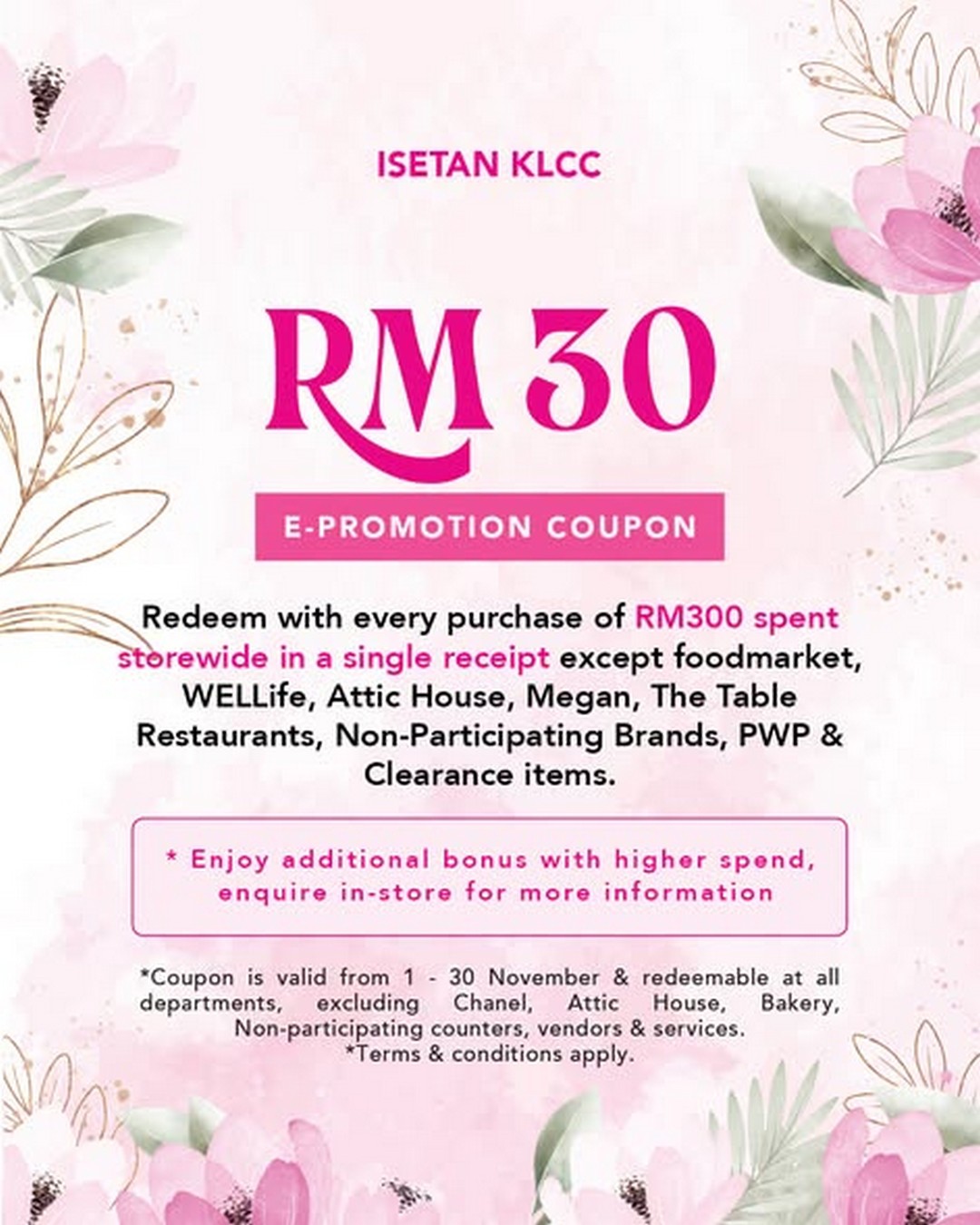Isetan-Kuala-Lumpur-Pink-October-Shopping-Promotion-1 9-25 October 2026: Isetan Kuala Lumpur: Pink October Shopping Promotion with RM30 E-Promotion Coupons for Every RM300 Spent at Isetan KLCC and Isetan The Gardens