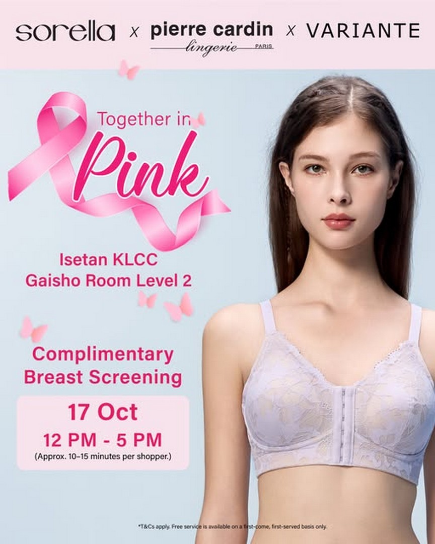 Isetan-Kuala-Lumpur-Sorella-x-Pierre-Cardin-Lingerie-x-Variante 17 October 2026: Isetan Kuala Lumpur, Sorella x Pierre Cardin Lingerie x Variante: Complimentary Breast Screening Promotion at Isetan KLCC, No Minimum Spend Required