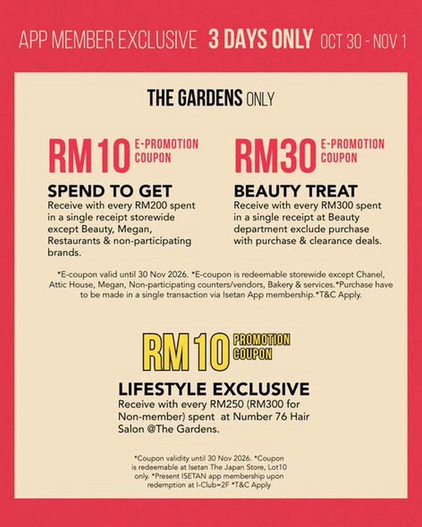 Isetan-Kuala-Lumpur-Year-End-Sale-2026-2 30 October-12 November 2026: Isetan Kuala Lumpur Year End Sale 2026 – Enjoy Up to 80% OFF at Isetan KL Stores, Shop More and Save More!