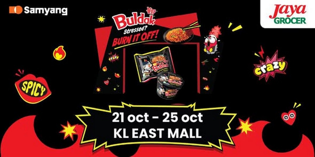 Jaya-Grocer-Buldak-Carnival-Promotion-at-KL-East-Mall 21–25 October 2026: Jaya Grocer: Buldak Carnival Promotion at KL East Mall – Enjoy Fun Activities and Get Free Gifts with Minimum Spend of RM38