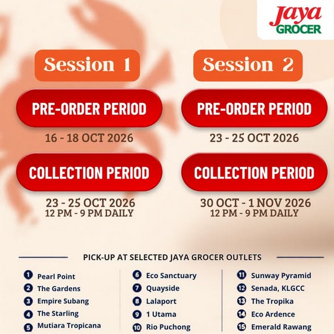 Jaya-Grocer-Hairy-Crab-Pre-Order-Promotion-1 16 October–1 November 2026: Jaya Grocer Hairy Crab Pre-Order Promotion – Enjoy Lake Yangcheng Hairy Crab Sets from RM268 with Vinegar, Crab Tools and Ginger