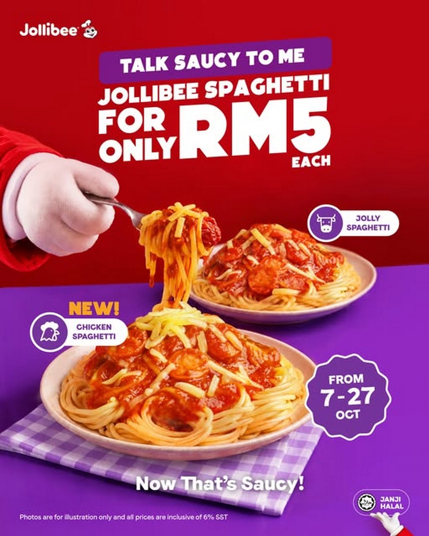 Jollibee-Malaysia-RM5-Jolly-Spaghetti-New-Chicken-Spaghetti-Promotion 7-27 October 2026: Jollibee Malaysia: RM5 Jolly Spaghetti & New Chicken Spaghetti Promotion at Participating Outlets