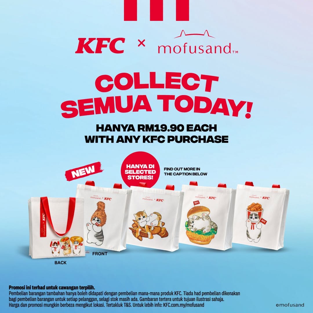 KFC-Malaysia-KFC-x-mofusand-Tote-Bag-Promotion-5 12 October 2026 onwards: KFC Malaysia: KFC x mofusand Tote Bag Promotion with Any KFC Purchase – Get Your Cute Collectible Tote Bag While Stocks Last