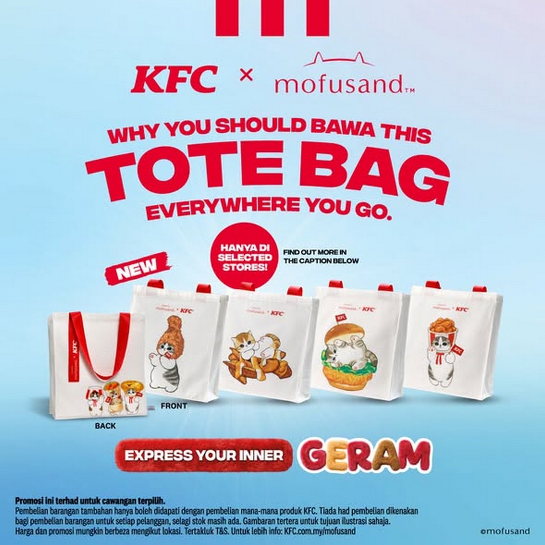 KFC-Malaysia-KFC-x-mofusand-Tote-Bag-Promotion 12 October 2026 onwards: KFC Malaysia: KFC x mofusand Tote Bag Promotion with Any KFC Purchase – Get Your Cute Collectible Tote Bag While Stocks Last