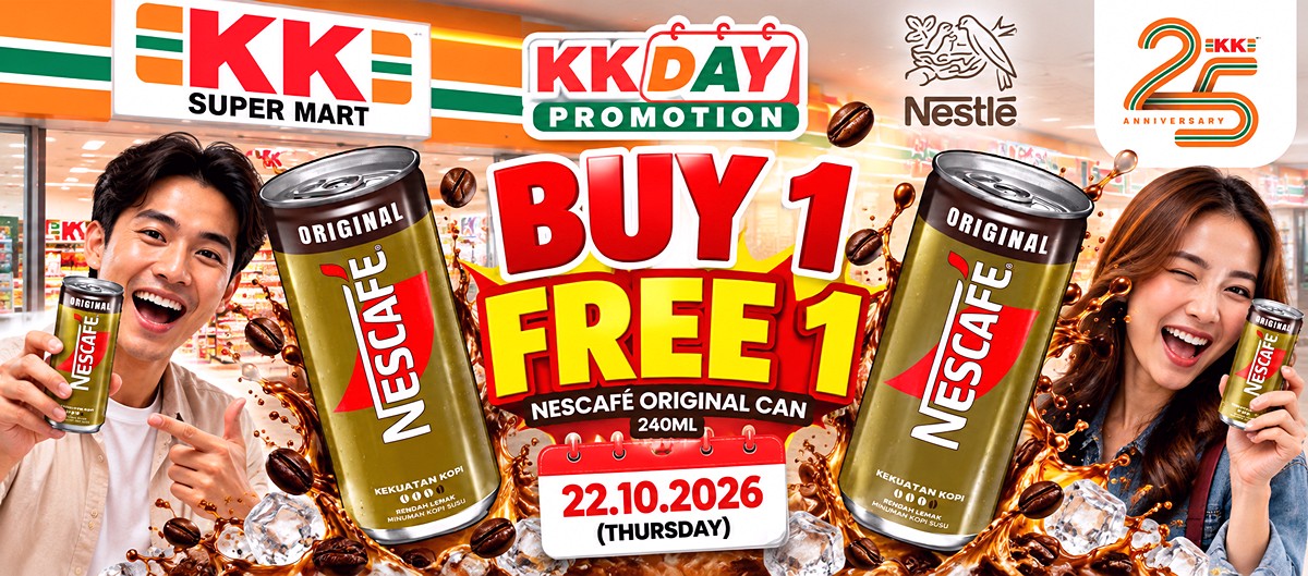 KK-Day-Nescafe-Buy-One-Free-One 22 October 2026: KK Super Mart NESCAFÉ Buy 1 Free 1 Promotion on Original Coffee Cans