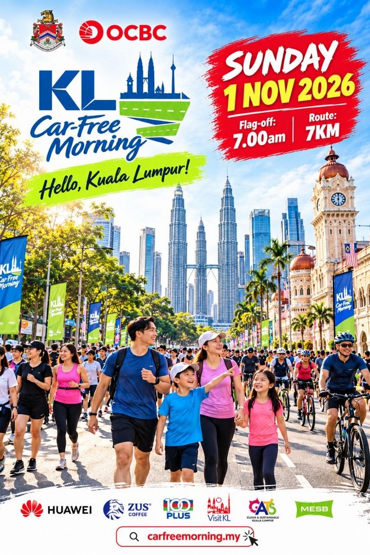 KL-Car-Free-Morning-2026-Returns-with-a-Free-7KM-City-Adventure-2 1 November 2026: KL Car-Free Morning 2026 Returns with a Free 7KM City Adventure from 7am to 9am at Dataran DBKL, Kuala Lumpur
