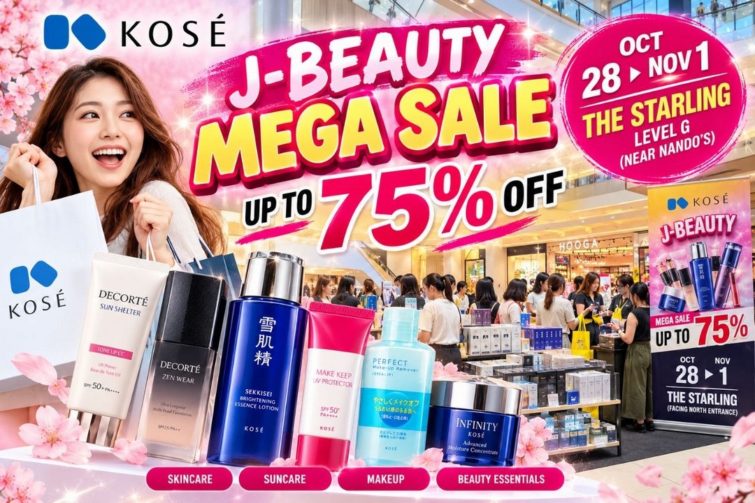 KOSE-and-DECORTE-J-Beauty-Mega-Sale 28 October–1 November 2026: KOSÉ and DECORTÉ J-Beauty Mega Sale at The Starling, Petaling Jaya – Up to 75% OFF Selected Japanese Skincare, Sunscreen and Makeup at Level G