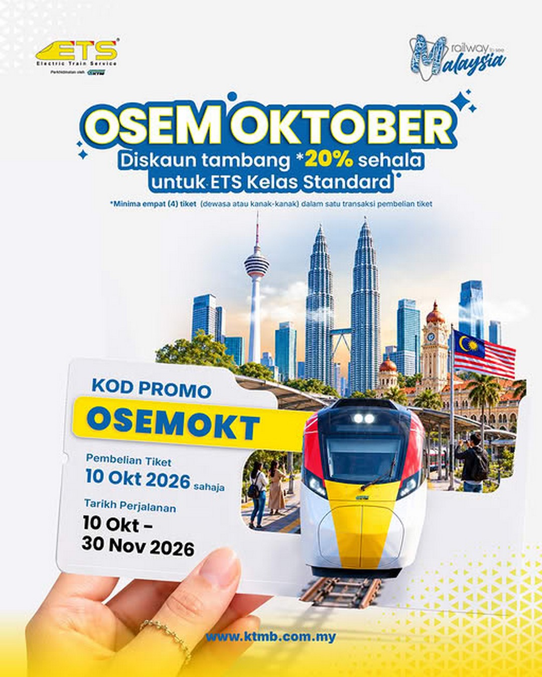 KTM-Berhad-10.10-OSEM-OCTOBER-Sale 10 October–30 November 2026: KTM Berhad: 10.10 OSEM OCTOBER Sale – Enjoy 20% Off ETS Train Tickets for Travel Until 30 November 2026