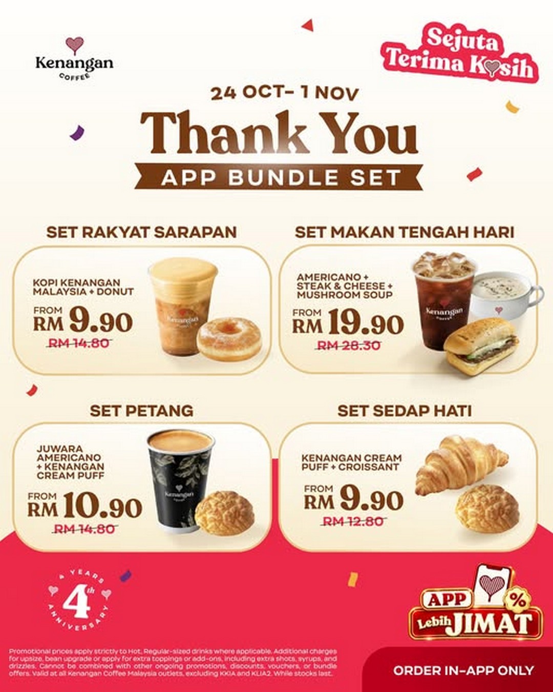 Kenangan-Coffee-Malaysia-4th-Anniversary-Thank-You-Bundle-Promotion 24 October–1 November 2026: Kenangan Coffee Malaysia 4th Anniversary Thank You Bundle Promotion from RM9.90 at Participating Outlets