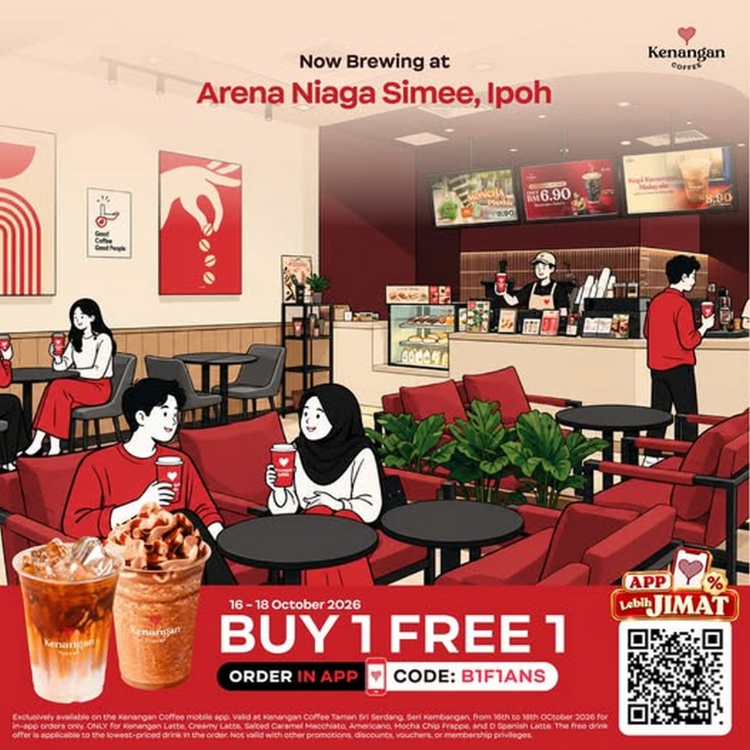 Kenangan-Coffee-Malaysia-Buy-1-Free-1-Coffee-Promotion-123 16-18 October 2026: Kenangan Coffee Malaysia: Buy 1 Free 1 Coffee Promotion at Arena Niaga Simee, Ipoh – Enjoy Your Favourite Drinks for Less