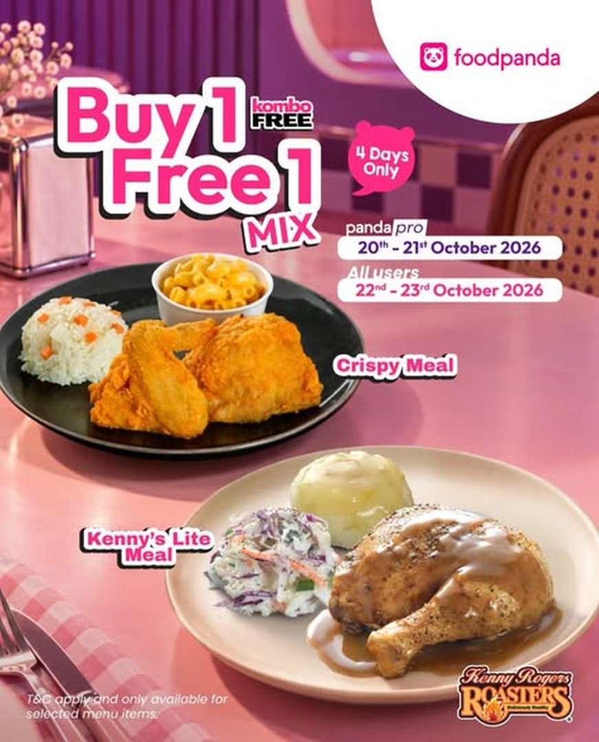 Kenny-Rogers-ROASTERS-Malaysia-Buy-1-Free-1-Foodpanda-Promotion-1 20–23 October 2026: Kenny Rogers ROASTERS Malaysia Buy 1 Free 1 Foodpanda Promotion – Exclusive PandaPro Deals on 20–21 October and All Users