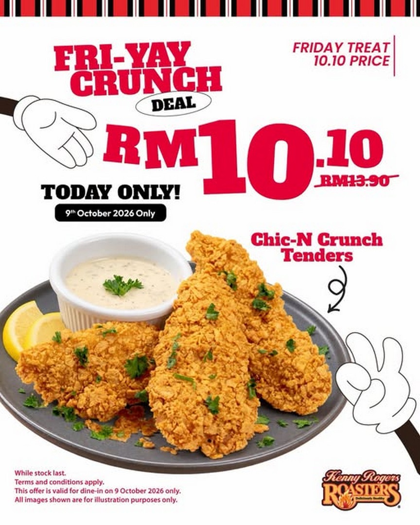 Kenny-Rogers-ROASTERS-Malaysia-Chic-N-Crunch-Tenders-Friday-Promotion 9 October 2026: Kenny Rogers ROASTERS Malaysia: Chic-N Crunch Tenders Friday Promotion for Only RM10.10 – 9 October 2026, Available at Participating Outlets While Stocks Last