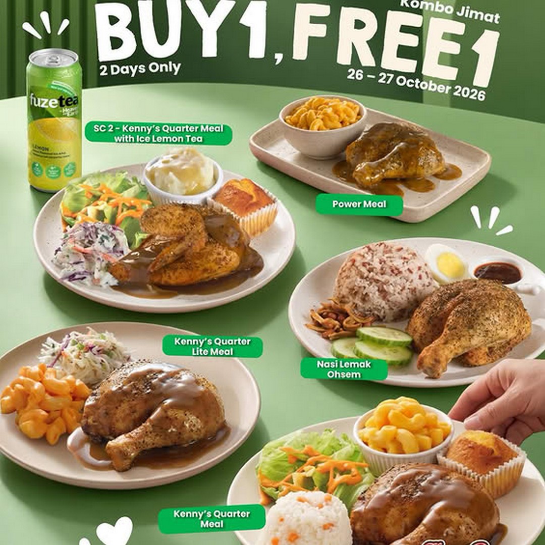 Kenny-Rogers-ROASTERS-Malaysia-Payday-Promotion 26–27 October 2026: Kenny Rogers ROASTERS Malaysia Payday Promotion – Buy 1, Get 1 Free on GrabFood Delivery