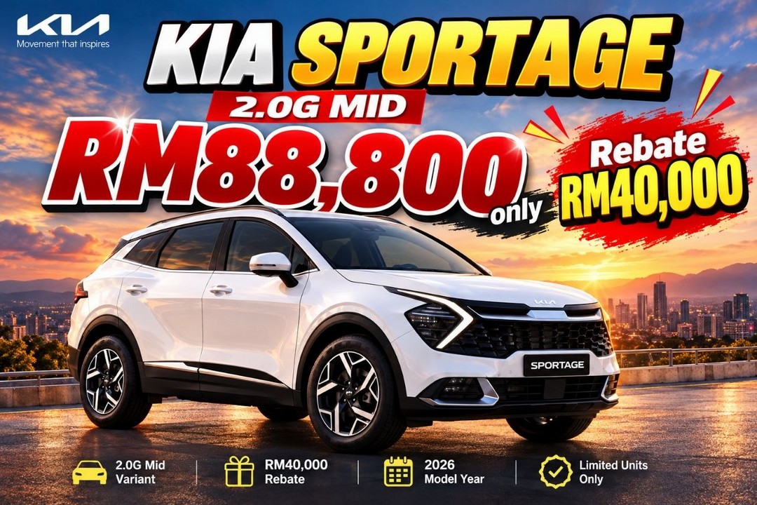 Kia-Malaysia-Kia-Sportage-2.0G-Mid-Promotion 15 October–31 December 2026: Kia Malaysia: Kia Sportage 2.0G Mid Promotion with RM40,000 Rebate and Advertised Prices from RM88,800