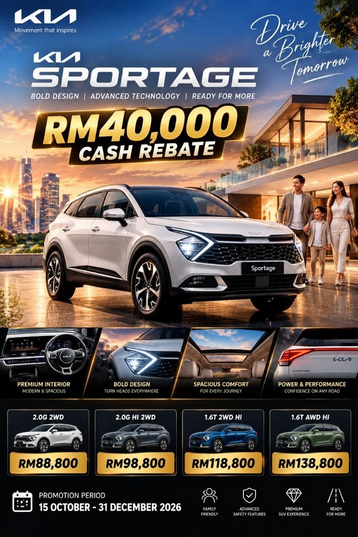Kia-Malaysia-Kia-Sportage-Promotion-1 15 October–31 December 2026: Kia Malaysia: Kia Sportage Promotion – Enjoy Up to RM40,000 Cash Rebate on Selected 2026 SUVs from RM88,800, Limited-Time Offer at Authorised Kia Dealers