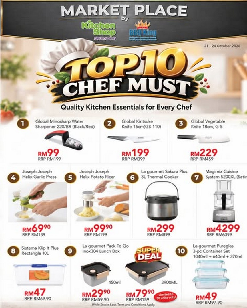 Kitchen-Shop-–-Exclusive-Chefs-Kitchenware-Deals 21–24 October 2026: Kitchen Shop – Exclusive Chef’s Kitchenware Deals, Gift with Purchase and Purchase with Purchase at Battle Of The Chefs 2026, Setia SPICE Arena Penang