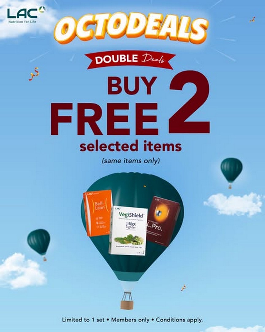 LAC-Malaysia-OctoDeals-Promotion 15–22 October 2026: LAC Malaysia OctoDeals Promotion – Buy 2 Free 2 on Selected Wellness Products, 50% Off Selected Supplements and LAC BCAA Plus 240s