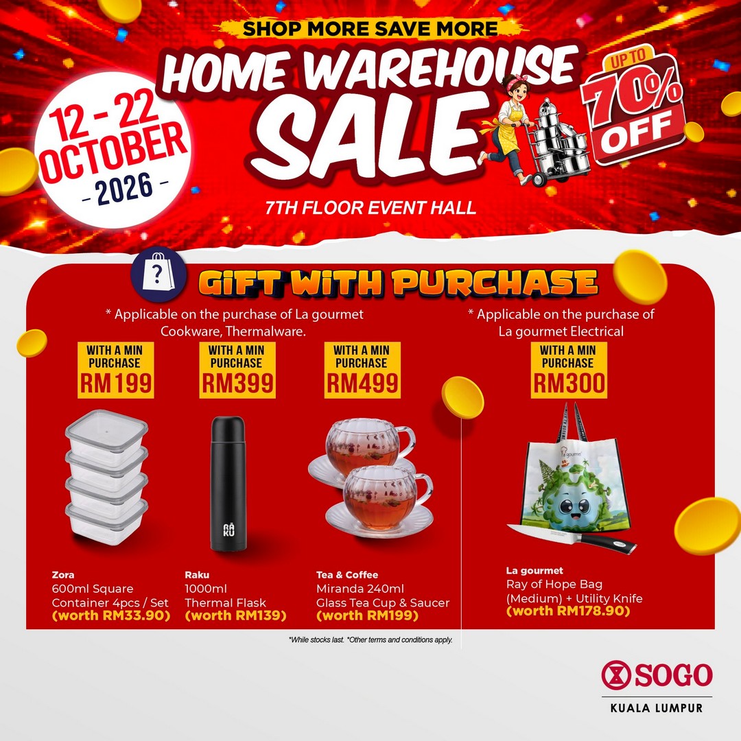 La-gourmet-Malaysia-SOGO-Home-Warehouse-Sale-6 12-22 October 2026: La gourmet Malaysia: SOGO Home Warehouse Sale – Up to 70% Off, Buy 1 Free 1 Deals, Free Gifts and More at SOGO Kuala Lumpur