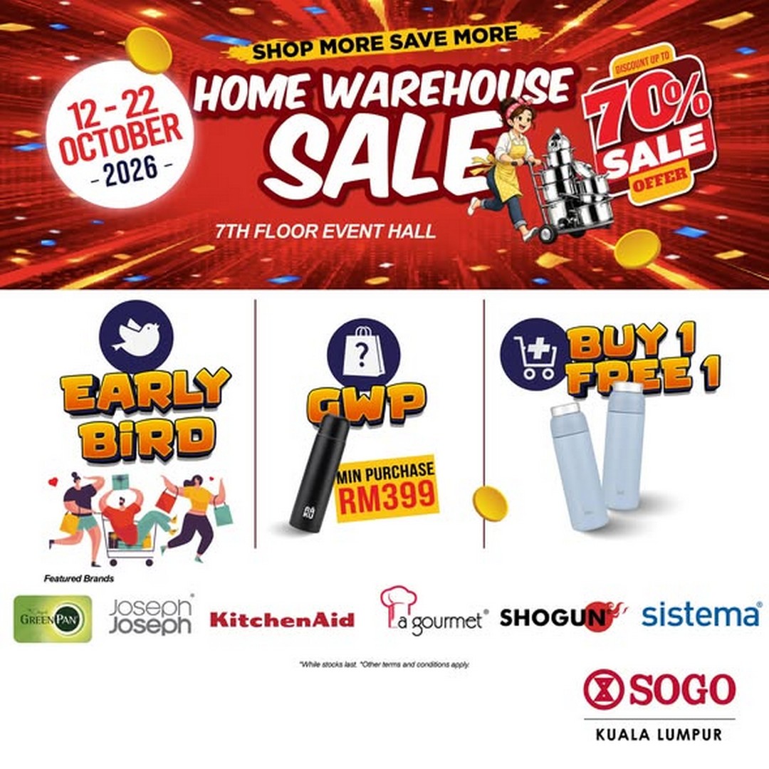 La-gourmet-Malaysia-SOGO-Home-Warehouse-Sale 12-22 October 2026: La gourmet Malaysia: SOGO Home Warehouse Sale – Up to 70% Off, Buy 1 Free 1 Deals, Free Gifts and More at SOGO Kuala Lumpur